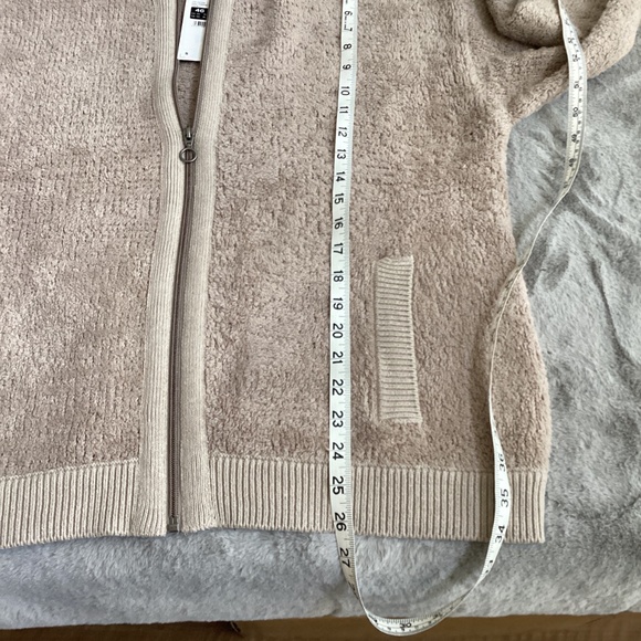 NWT Olsen zip up beige Sweater size XL - Picture 6 of 8